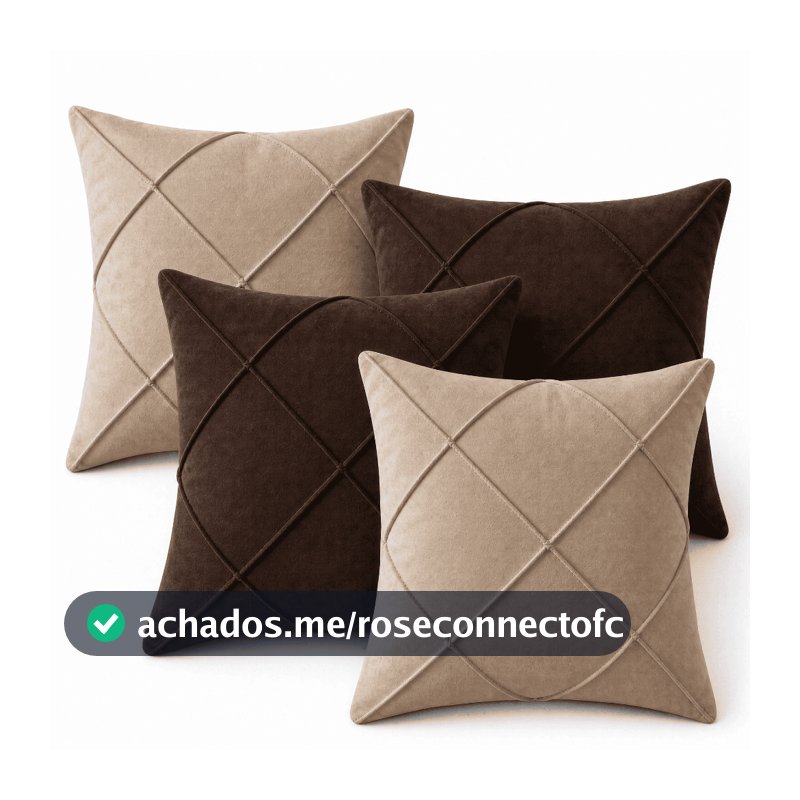 Kit 4 Capas Almofada 40x40 Suede Luxo Zíper Invisível Decoração Sala Sofá Quarto Enxoval