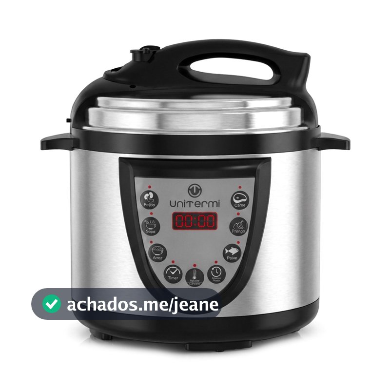 Panela de Pressão Elétrica Digital Inox 4L Unitermi 800W Inox Anti-anderente 127/220V