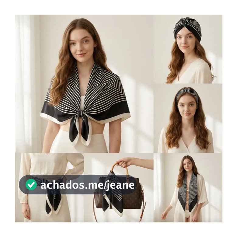 KIT 3 ou 10 Lenços Estampados Feminino para Cabelo Pescoço e Bolsa Elegante Acessório Multiuso