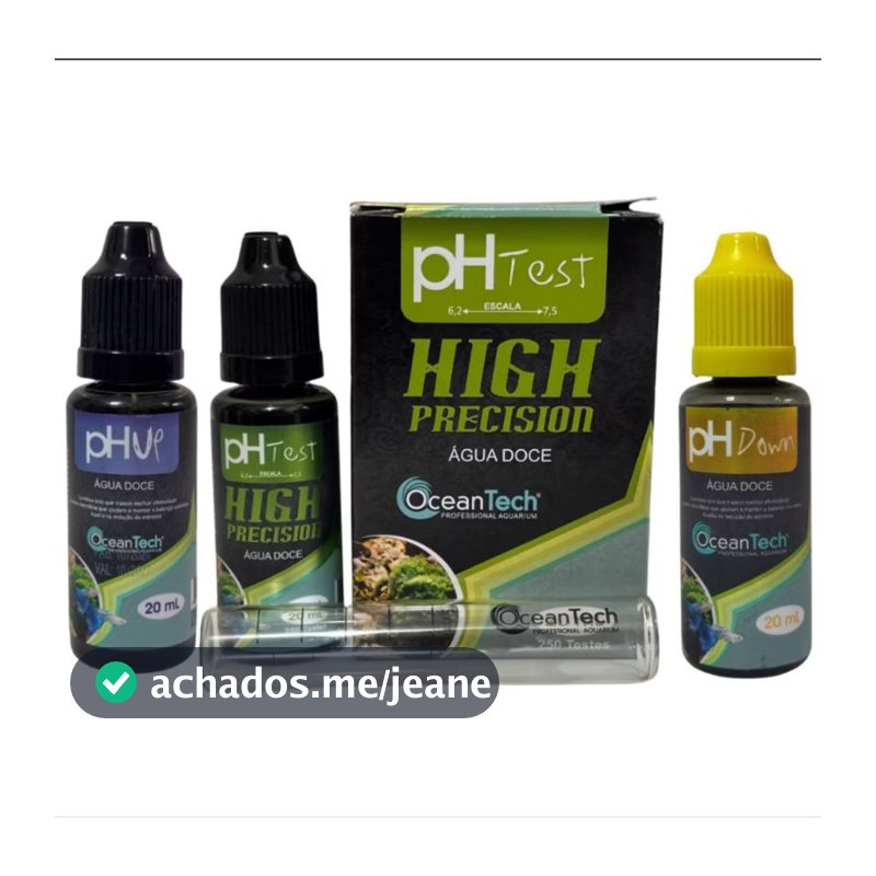 KIT Teste PH + PH UP + PH Down Oceantech Para Aquários de Água Doce