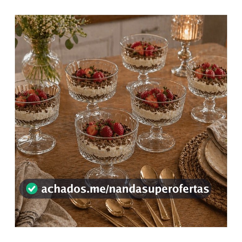 Jogo 6 Taças de Sobremesa 250ML - Dumiat