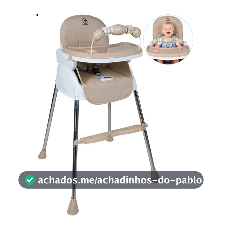 Cadeira de Alimentação Portátil 3 em 1 Bebê Dobrável Segura Ajustável Apettit - Benibee Baby