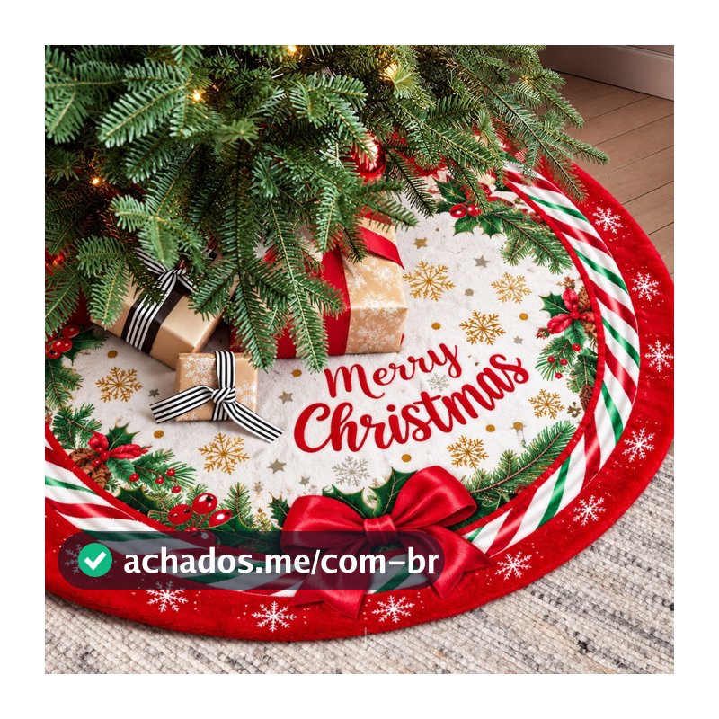 Tapete Para Base De Árvore De Natal 120/90 Cm – Tapete Festivo Natalino