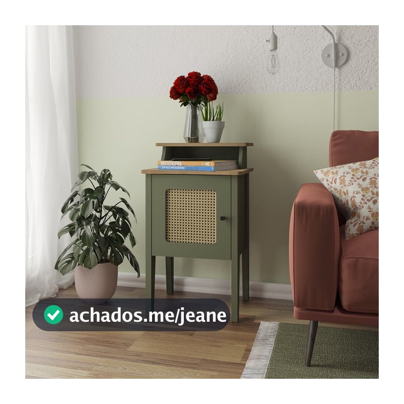 Mesa De Apoio Lateral Charlotte Artely Com Porta Reversível Dupla-Face