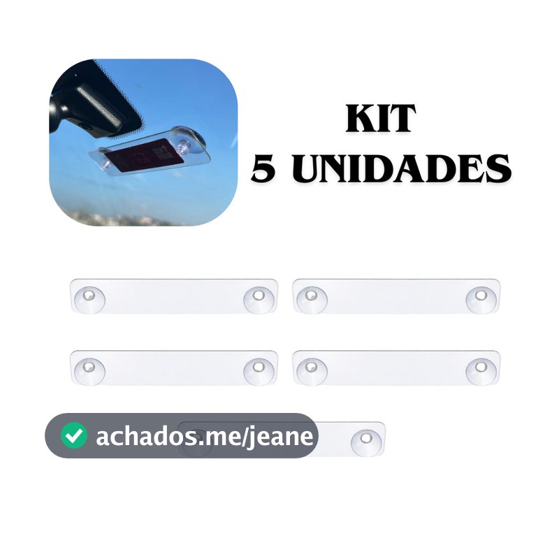 Suporte Transparente Compatível TAG Veicular de Pedágio Sem Parada Ventosa Forte