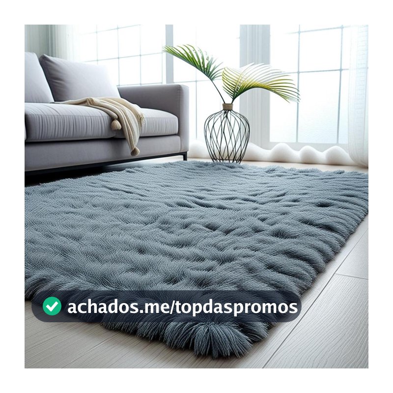 Tapete Peludo Felpudo 2,00m x 1,40m  Sala Quarto Luxuoso