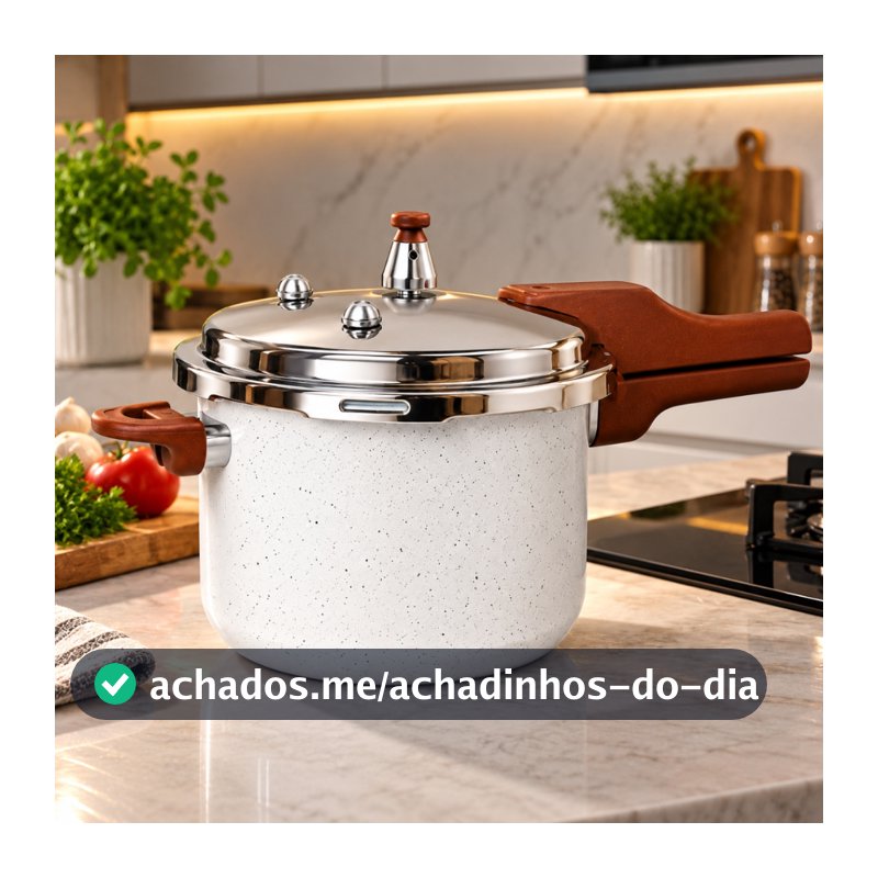 Panela de Pressão 4,2L Cerâmica Antiaderente Fechamento Externo Todos os Fogões Indução a Gás