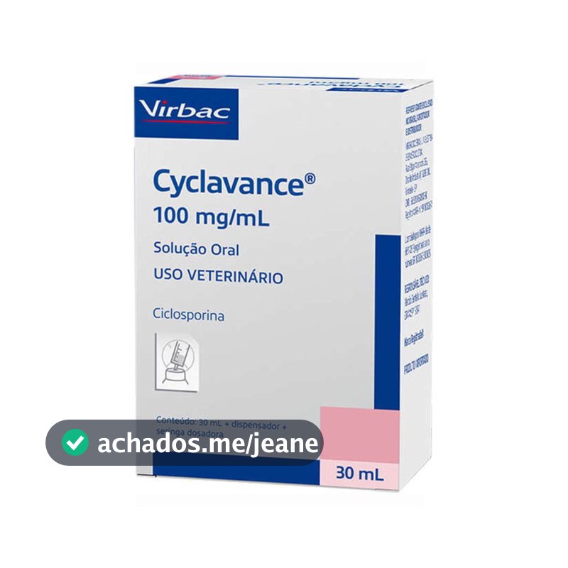 Cyclavance 100 Mg/ml Virbac Original 30ml Cães Dermatite