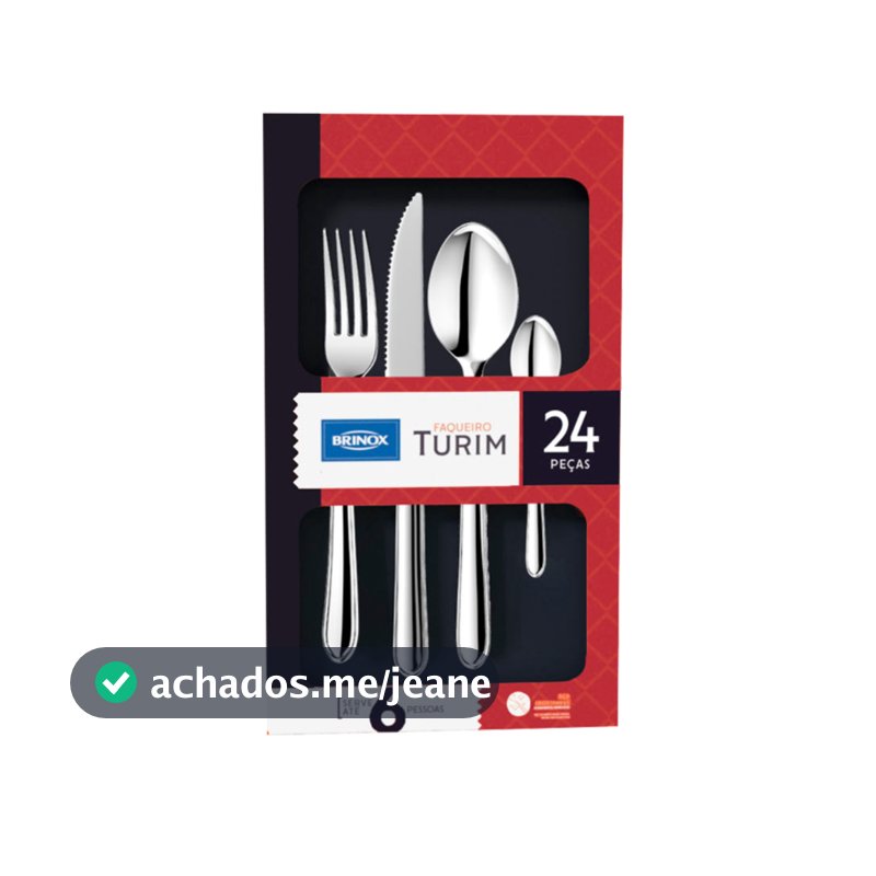 Faqueiro Brinox Turim 24 Peças Aço Inox - Compacto