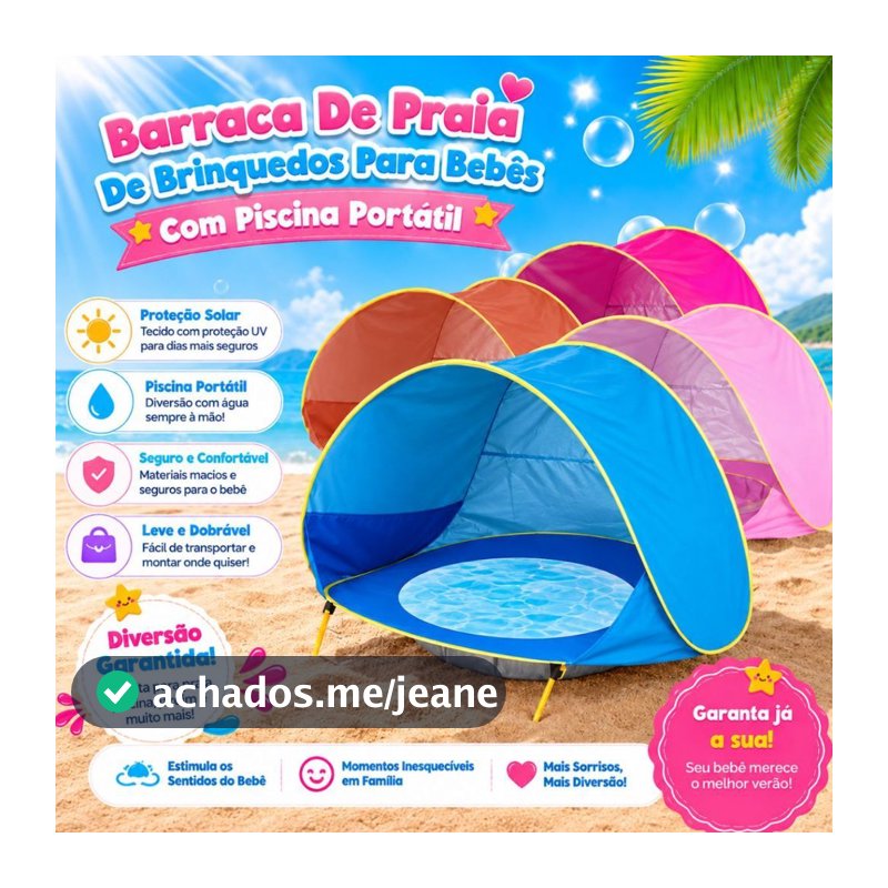 682 - Barraca De Jardim Praia Portátil Para Bebês e Crianças Com Piscina