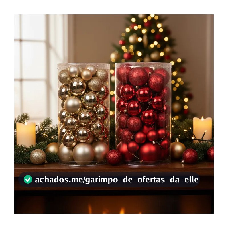Kit 24, 27, 30 ou 36 Bolas Árvore De Natal Enfeites Natalinos de Luxo 4, 5 e 6 Cm Decoração Sofisticada