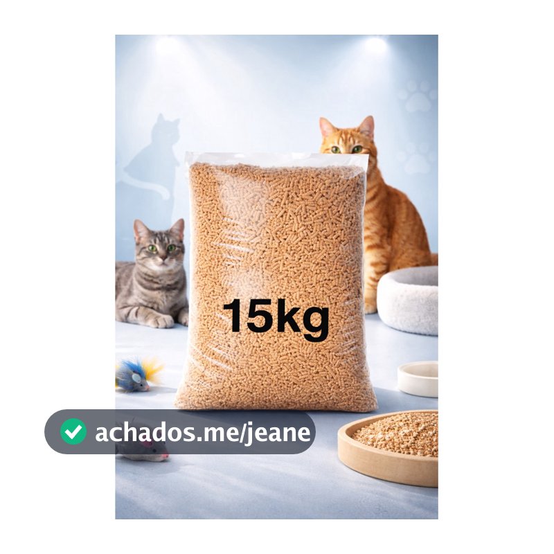 Granulado de Madeira Premium 15kg para Gatos | Alta Absorção e Controle de Odores