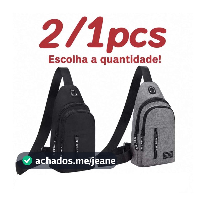 2/1 PCS Bolsa Mochila De Peito Tiracolo Pochete Bolsa Impermeável Transversal Masculina