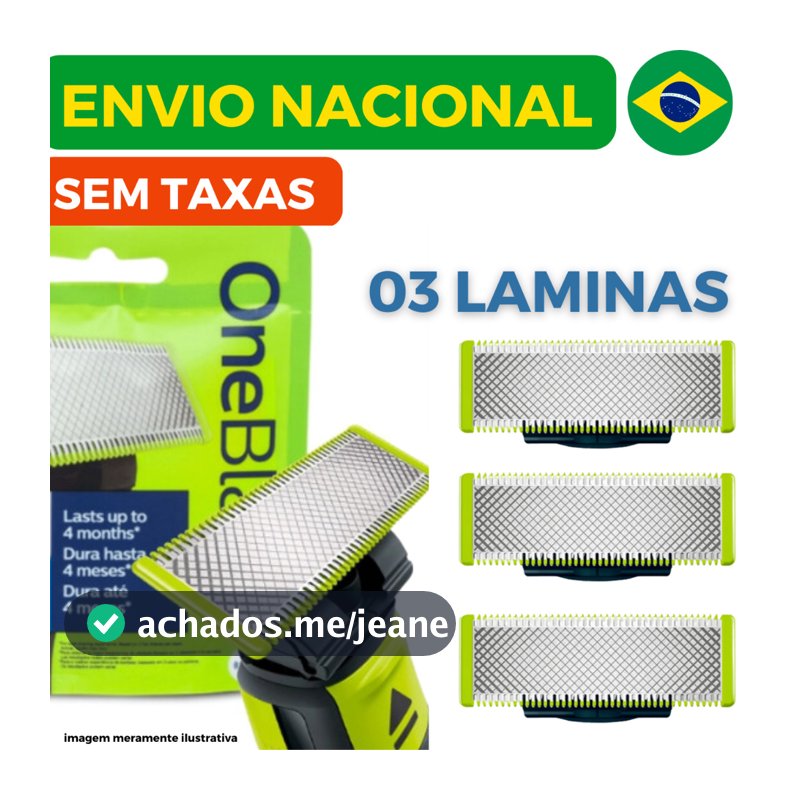 Lâmina Refil Para Barbeador Philips OneBlade e OneBlade Pro - QP210