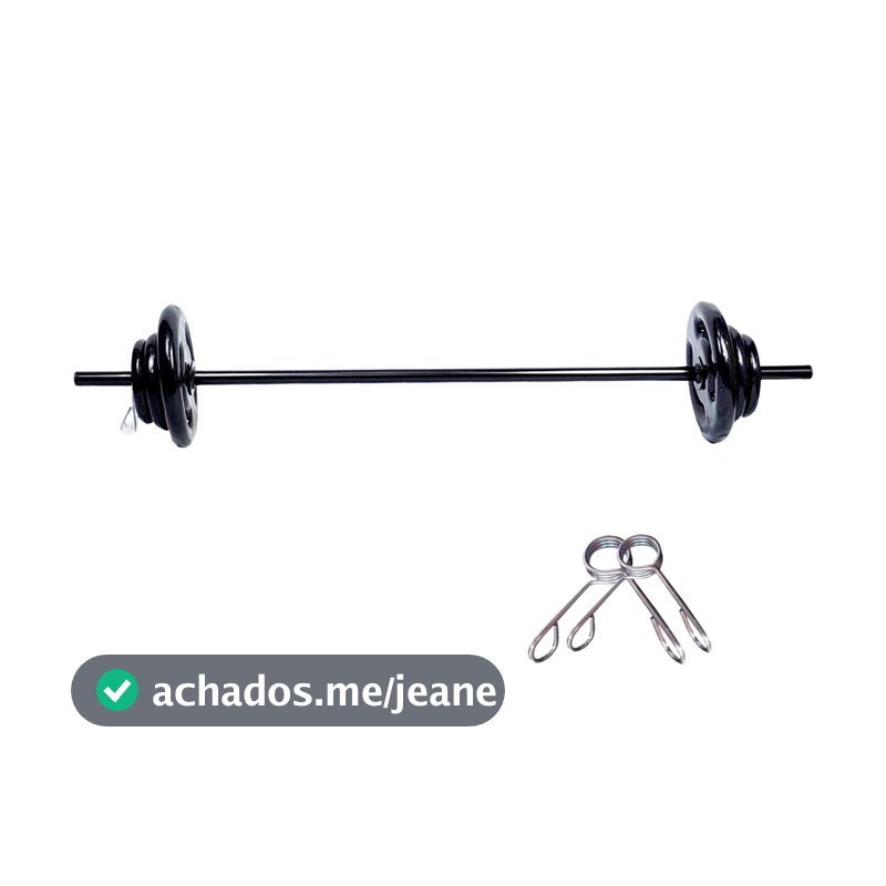 Kit Body Pump Barra + 6kg Anilha Emborrachada Musculação Academia Treino Funcional Uso Residencial