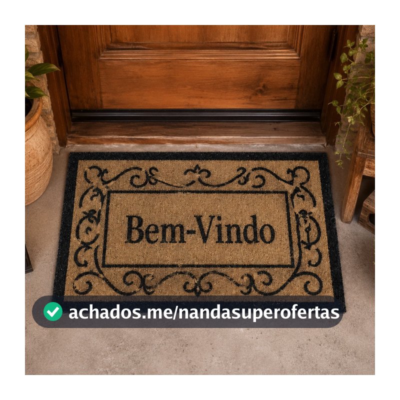 Tapete Capacho Bem Vindo Para Porta Entrada Emborrachado Vinil Emborrachado Antiderrapante