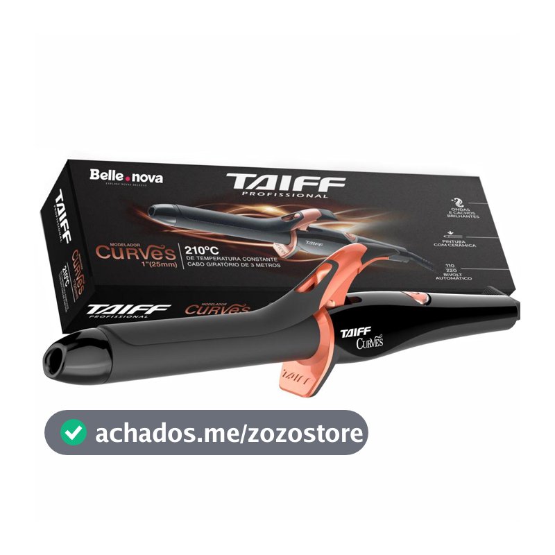 Modelador Cachos Taiff Curves 25mm 210°C Profissional