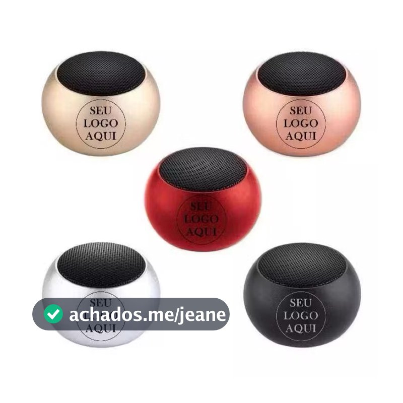 Kit 20 Mini Caixinhas de Som Personalizadas de Metal Bluetooth