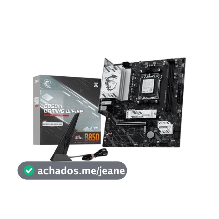 Placa Mãe MSI B850M GAMING WIFI6E AM5 2xDDR5 Chipset AMD B850 mATX