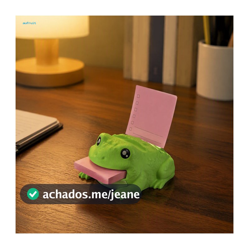 Decoração De Mesa De Sapo Bonito , Suporte De Bloco De Notas De Resina Para Material De Escritório , Organizador Adesiva