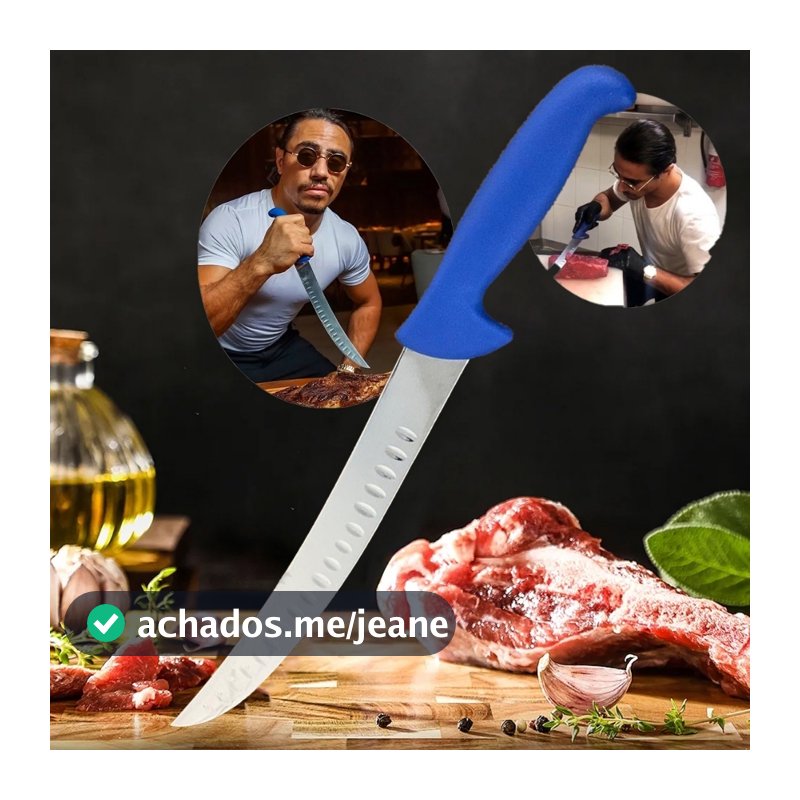 LUWAVE. Faca Churrasco Aço Inox Salt Bae Chef