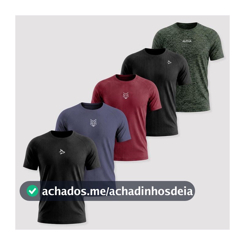Kit 5 Camisetas Dry Masculina Esporte Treino Alpha