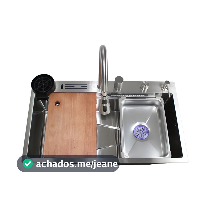 Cuba Multifuncional Inox Para Cozinha Com Acessórios Prateado