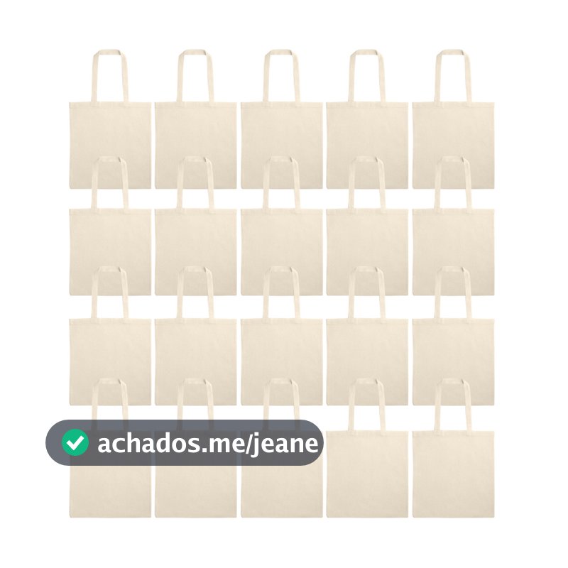 Kit 20 Ecobag Bolsa Sacola Lisa Sustentável