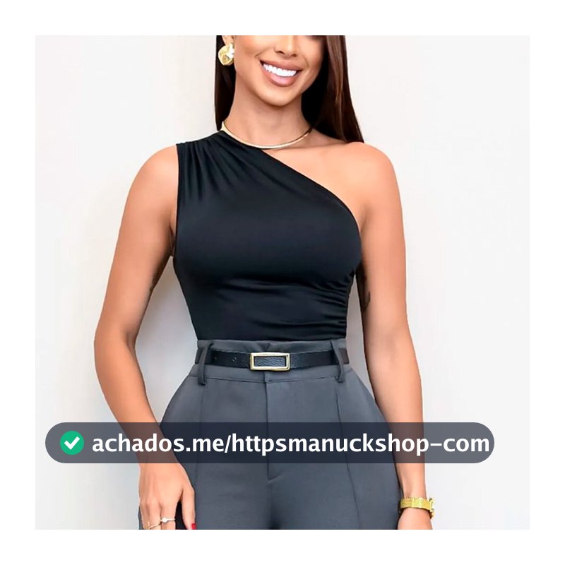 Body Blusinha Pregueado Um Ombro Só Suplex Promoção Verão