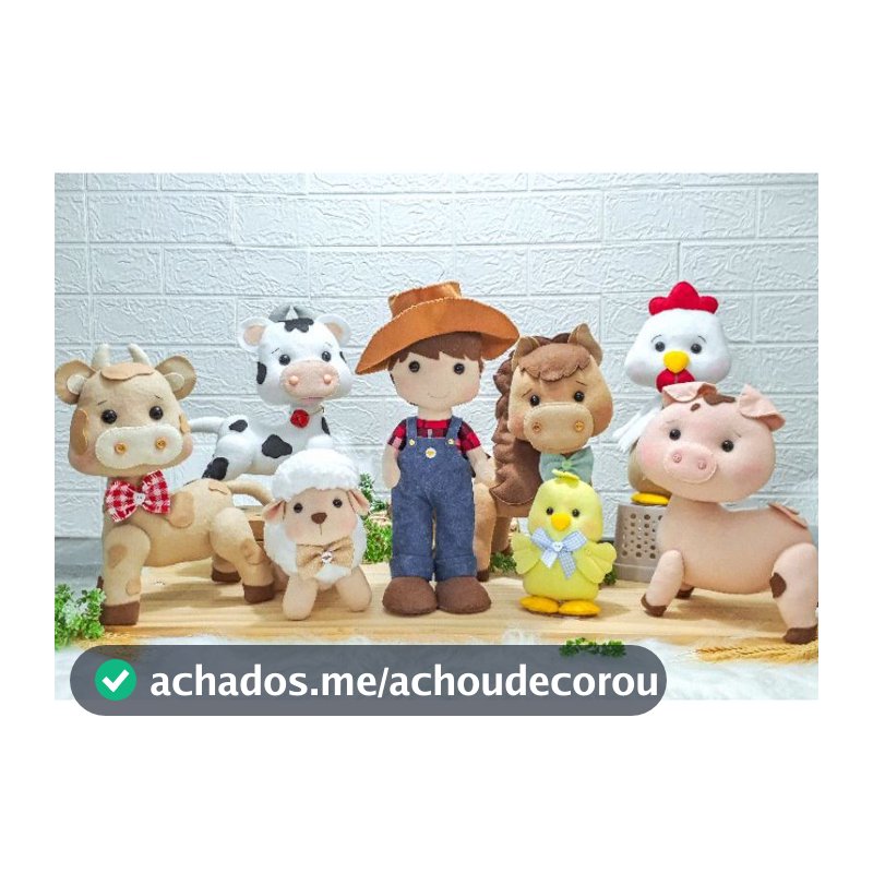 Bichinhos da Fazenda para Decoração de Festas Bonecos Fazendinha em Feltro Centro de Mesa