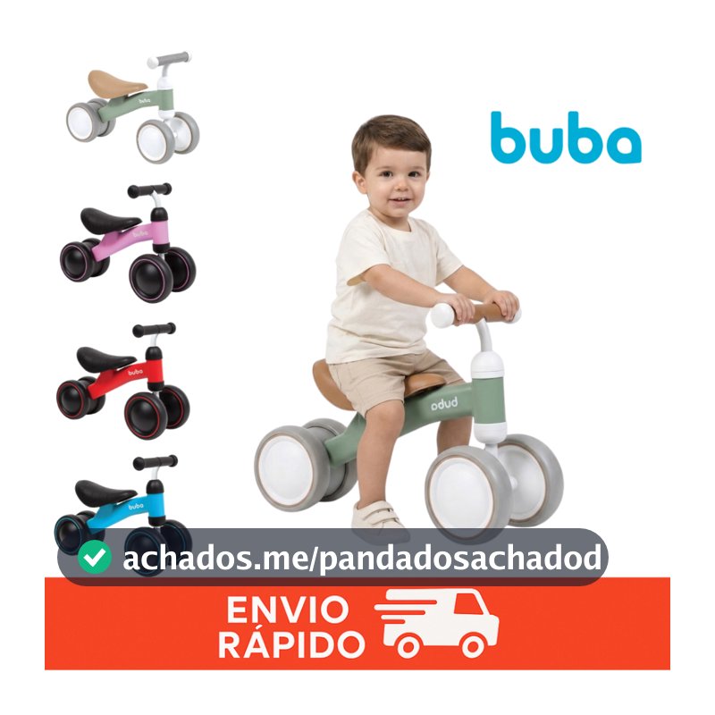 Bicicleta Equilíbrio Infantil Andador Sem Pedal 4 Rodas Bebê Buba Criança