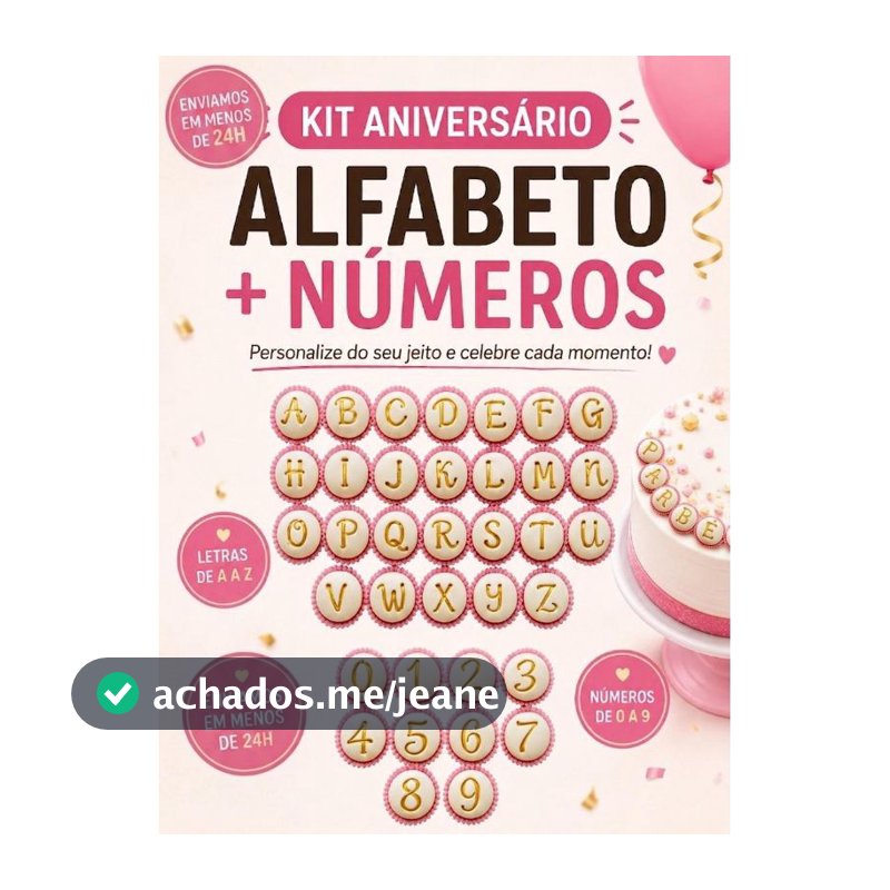 alfabeto 26 letras + Números 0 - 9 Carimbo Para Brigadeiro e Docinhos