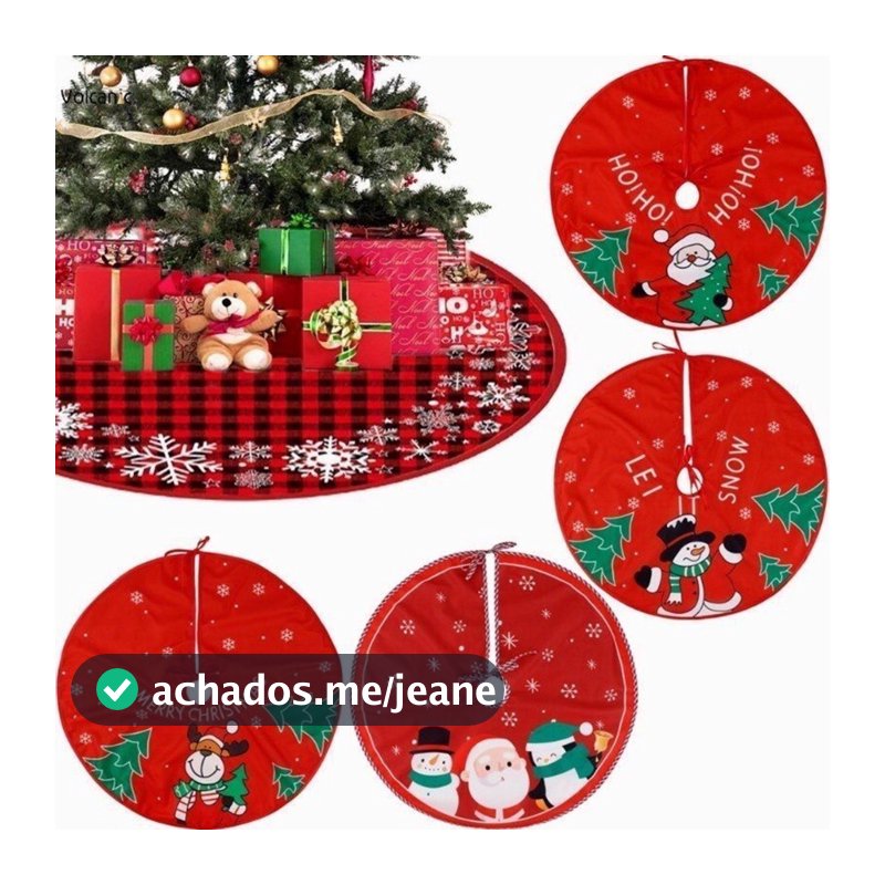 Saia Para Árvore De Natal Vermelha 90cm Saia Noel Base Para Árvores Decorar