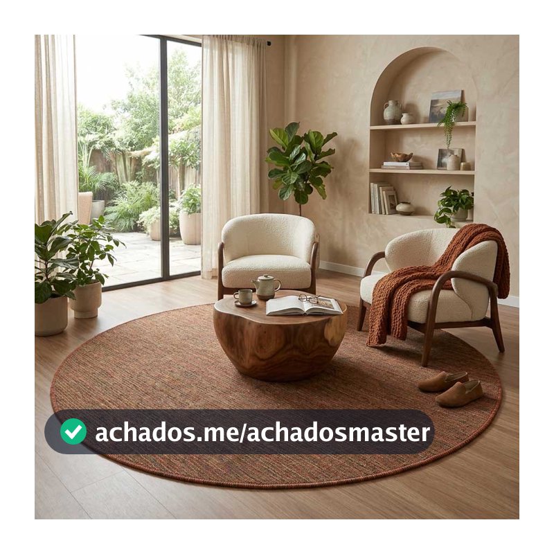 Tapete Redondo Sisal 200x200m Grande Sala Decoração Moderna praticidade, resistência e elegância