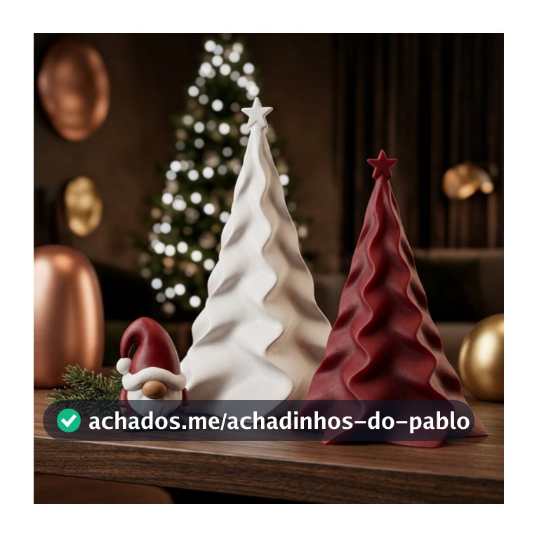 Kit 2 Árvores Decorativa de Natal – Enfeites de Mesa Luxo Minimalista com Estrela para Natal - (13cm) e (11cm)