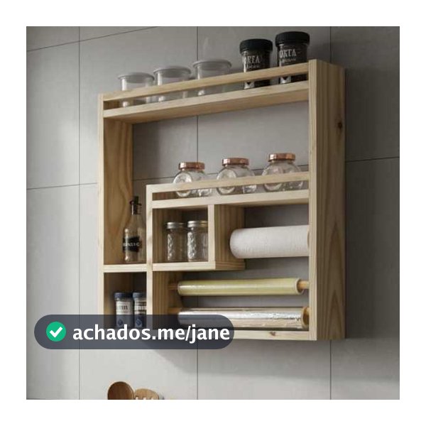 Suporte porta tempero cozinha organizador condimentos grande prateleira parede madeira
