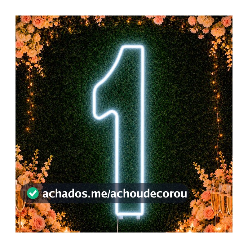 Números LED Neon 50cm 0 a 9 Letreiro Luminoso Decorativo para Festas Eventos Premium