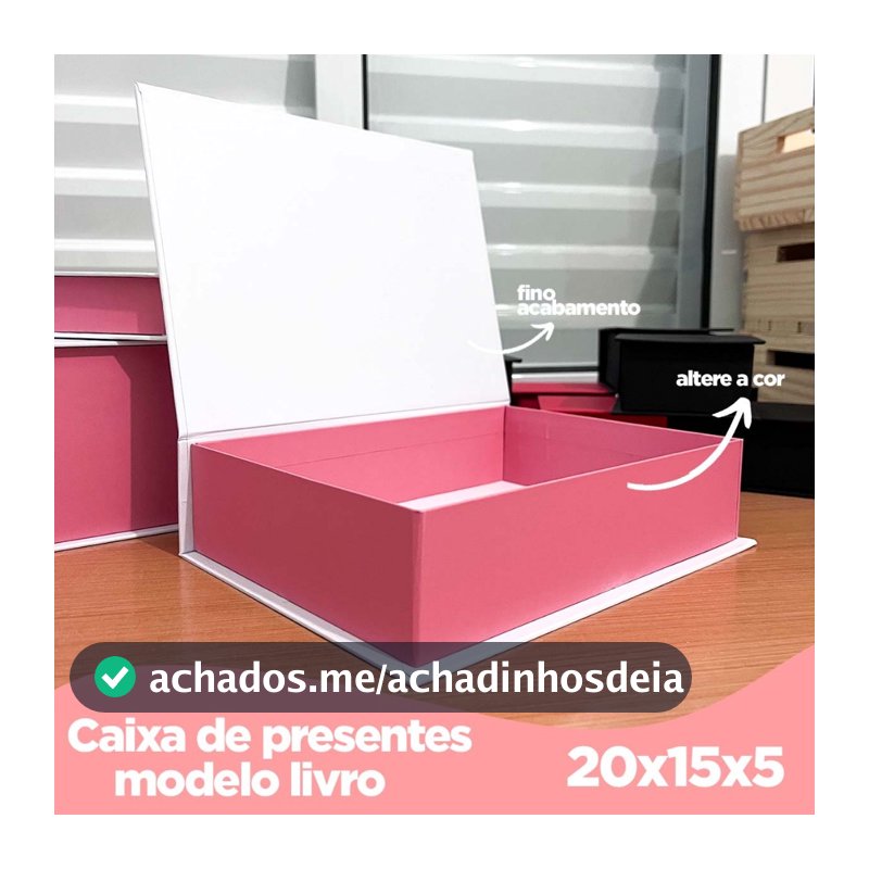 Kit 15 unidades Caixa livro em Cartonagem 20x15x5  -  Caixa Presentes Padrinhos Namorados Batizados