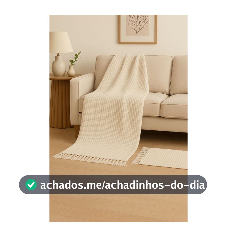 Manta Sofá 140x170 Premium Algodão Decorativa Sala Moderna
