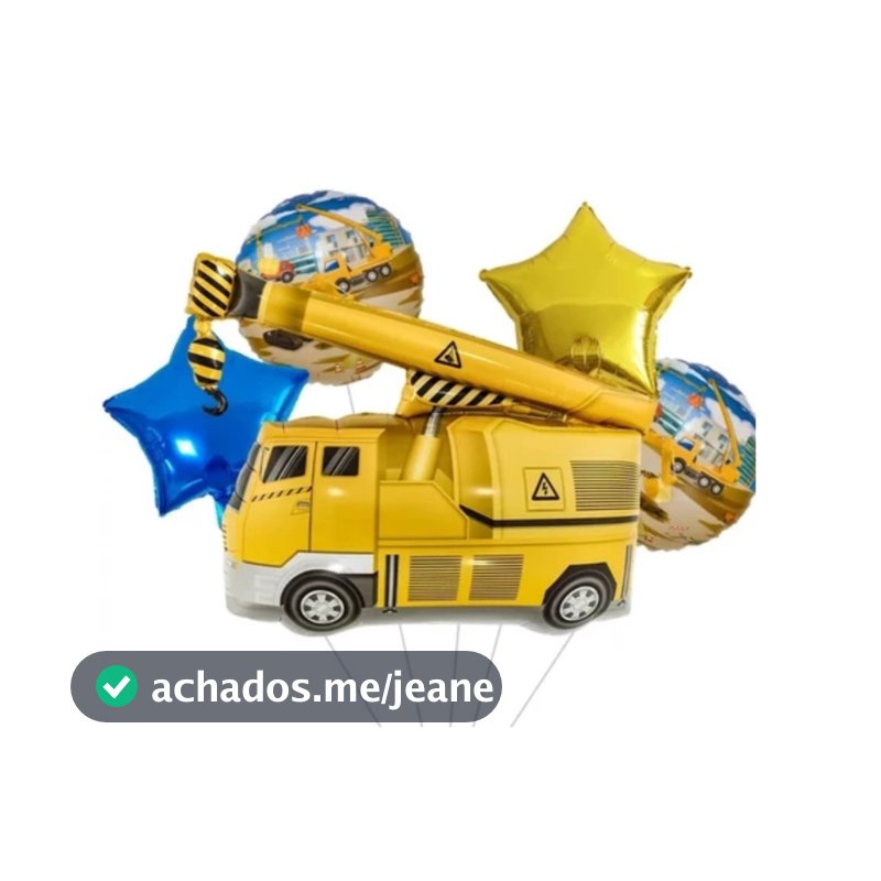 Kit c/5 Balões Guindaste Gigante Estrela Azul e Dourada Balão Redondo Grande Decoração