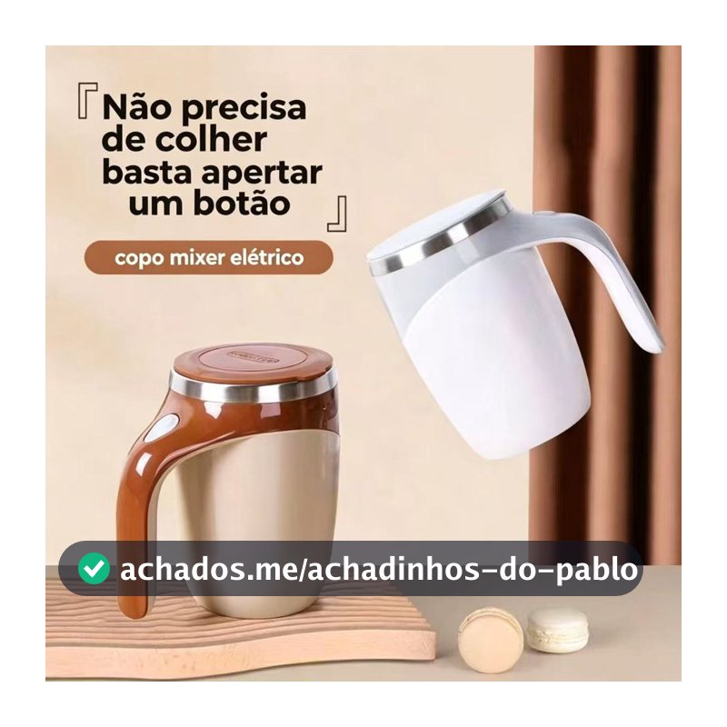 Caneca Misturadora Automática Elétrica USB Bateria Recarregável Mixer Café 380ml