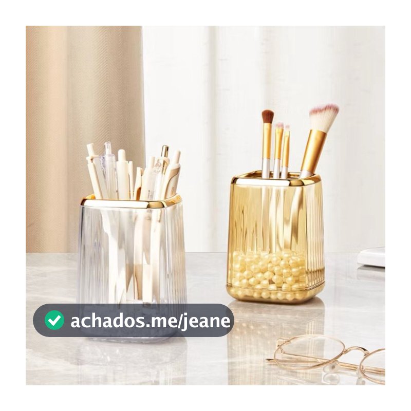 Porta Pincéis Organizador de Maquiagem Multiuso Guarda Canetas Pincel Pote Acrílico Organização de Mesa e Objetos