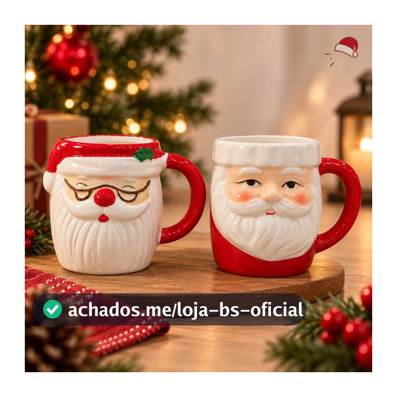 Caneca de Natal porcelana papai noel 330 ml.