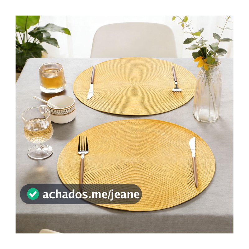 Sousplat Redondo Jogo Americano 4-10 Peças - Elegante para Cozinha e Jantar  Descanso de mes