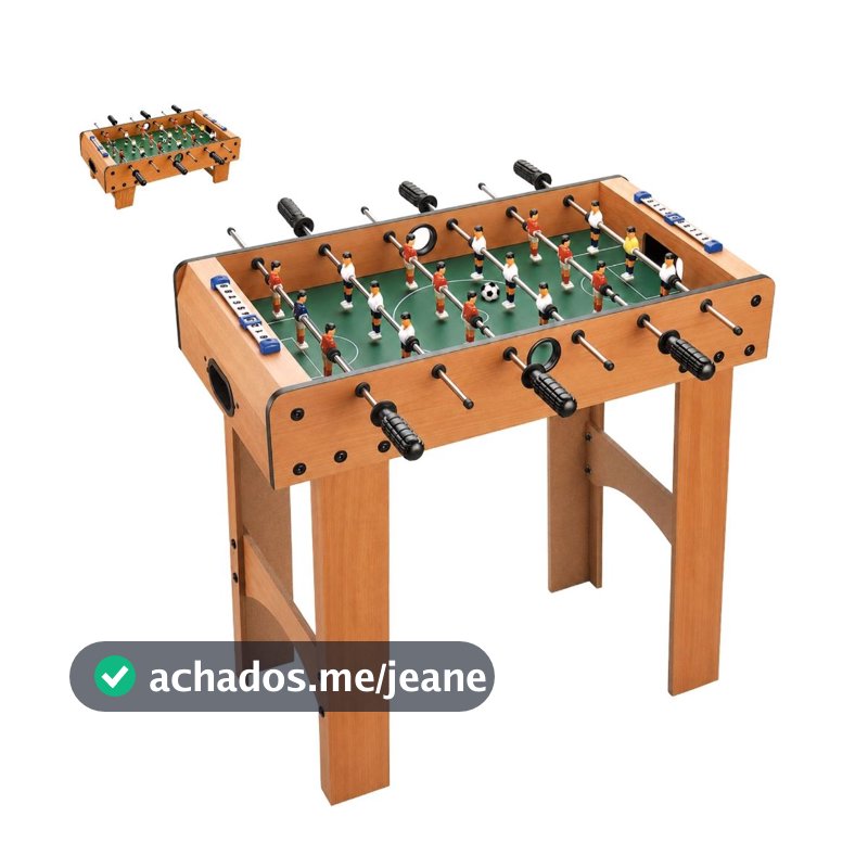Mesa de Pebolim Infantil de Madeira Totó Brinquedo Mini Futebol de Mesa com 2 Bolinhas