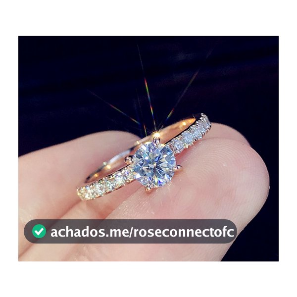 Anel Solitário Banhado A Ouro 18k Com Zircônia Folheado Noivado