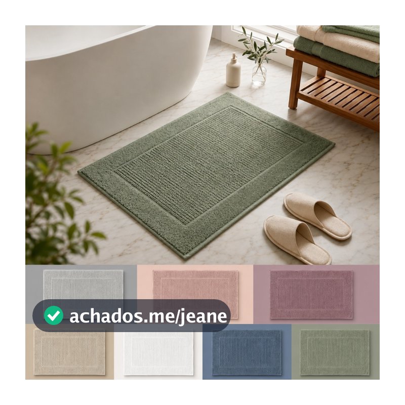 Toalha de Piso Loft, Tapete Banheiro Atoalhado, 50x70cm, Grosso, 100% Algodão
