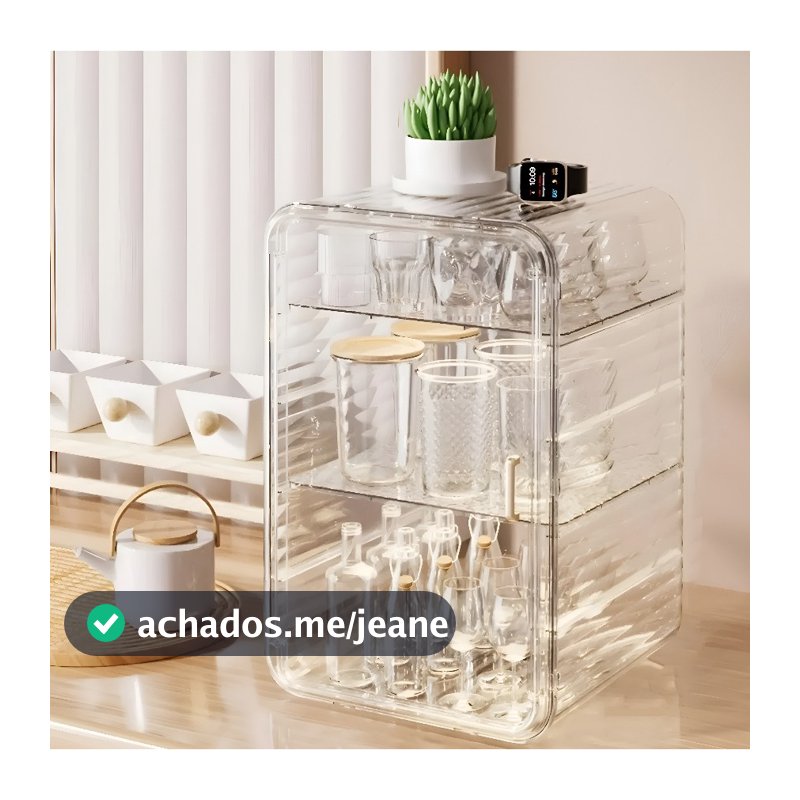 Organizador Multiuso com Porta – Estilosa Premium Transparente Cristal