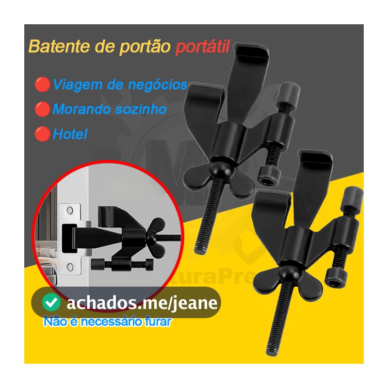 Fechadura Trava Portátil De Segurança P/ Porta De Hotel Motel Aço Inox Tranca Ajustavel Viagens Quarto Anti Roubo