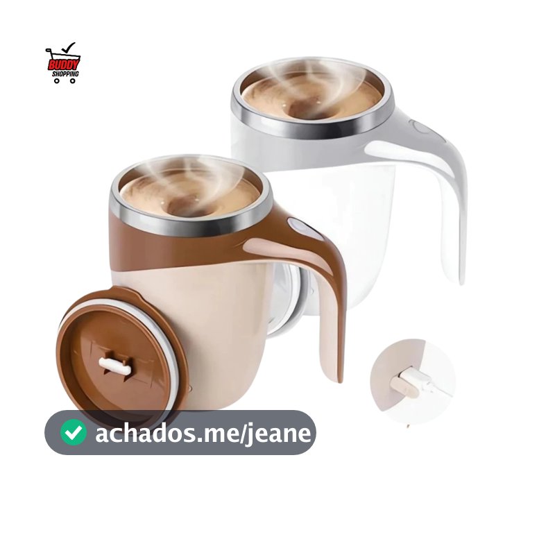 Caneca Misturadora Automática Elétrica USB Bateria Recarregável Mixer Café 380ml